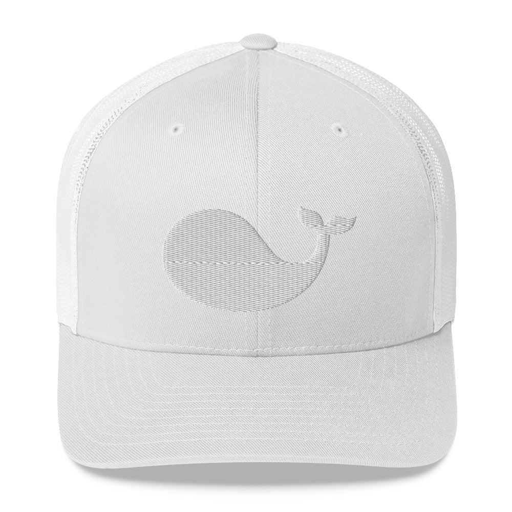 Summer OG Whale Trucker Cap (White on White!)